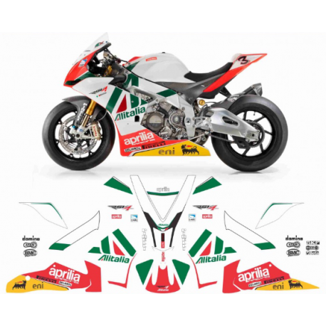 Kit adhésifs Aprilia RSV4 1000 - 2010 - SBK Alitalia World Champion Replica ADH_APR.RSV4.1000-ALIT-SBK-AL-10 CLUBPARTS