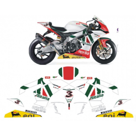 Kit adhésifs Aprilia RSV4 1000 SBK - Alitalia Pista Replica ADH_APR.RSV4.1000-ALITALIA-PISTA CLUBPARTS