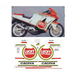 Kit adhésifs Cagiva 125 Freccia C12 R - Competizione Lucky Explorer - 1990