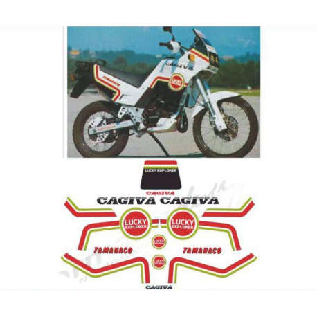 Kit adhésifs Cagiva Tamanaco 125 - 1988 - Lucky Explorer ADH_CAG.TAMANACO.125-LUCKY-88 CLUBPARTS