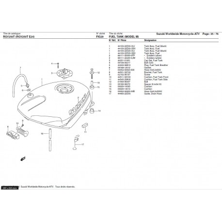 Silent-bloc supérieur de réservoir - Pièce d'origine Suzuki - Suzuki RGV 250 - SUZUKI OEM SUZ_09320-14013-000 SUZUKI OEM
