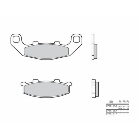 Plaquettes de frein arrière ROUTE - Métal fritté - BREMBO BRB_07KA11SP BREMBO s.p.a.
