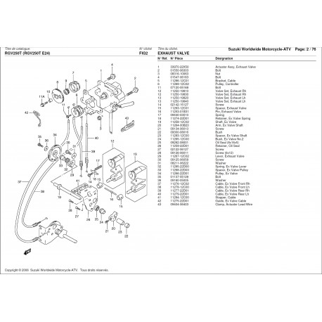 Kit de réfection de valve électronique d'échappement pour Aprilia RS 125 - Rotax 122/123 - Pièces d'origine APRILIA OEM APR_A...