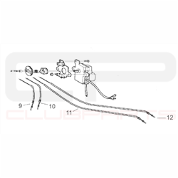 Câble de commande de valve d'échappement - Cylindre arrière (fermeture) pour Aprilia RS 250 - APRILIA OEM APR_AP8114304. APRI...