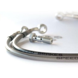 Durite de frein arrière Inox / Raccord Aluminium pour Aprilia AF1 125 - SPEEDBRAKES SPD_3022885 SPEEDBRAKES