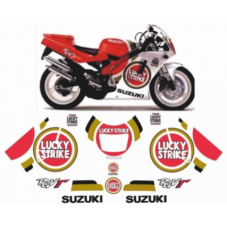 Kit adhésif Suzuki RGV 250 VJ22 - 1991/1995 - Lucky Strike ADH_SUZ.RGV250-91/95-LUCKY SUZUKI OEM