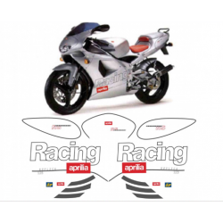 Kit adhésifs Aprilia RS 125 - 1997 - Grey Racing Replica ADH_APR.RS125-GREY/97 CLUBPARTS